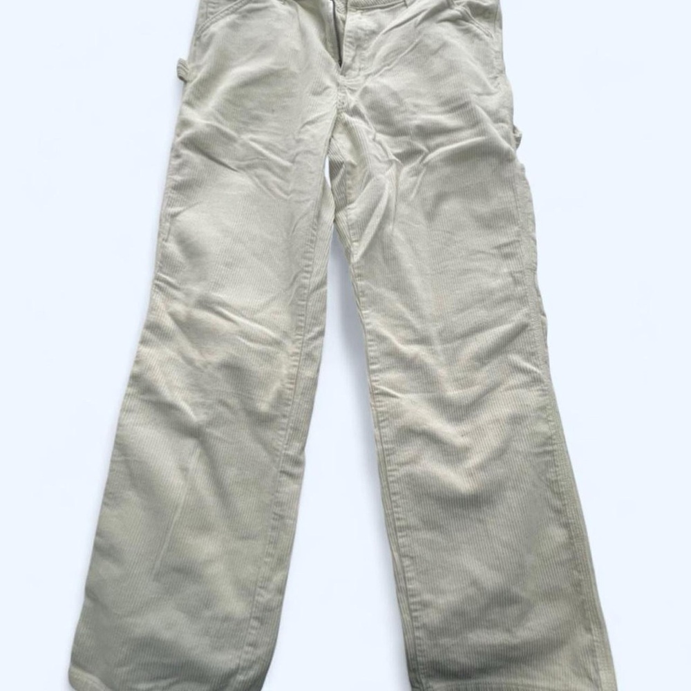 Women’s Cream Corduroy Cargo Pants
